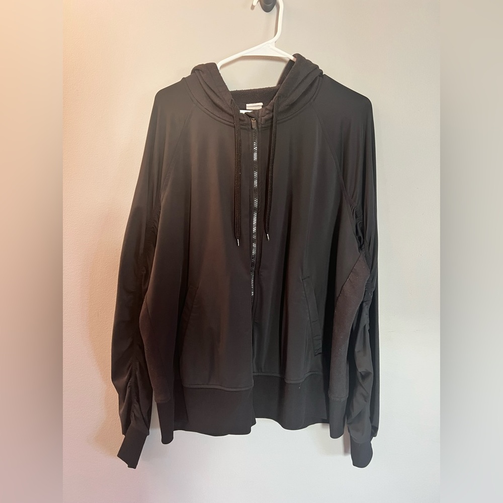 Women’s Black Hooded Zip Up Jacket 3X